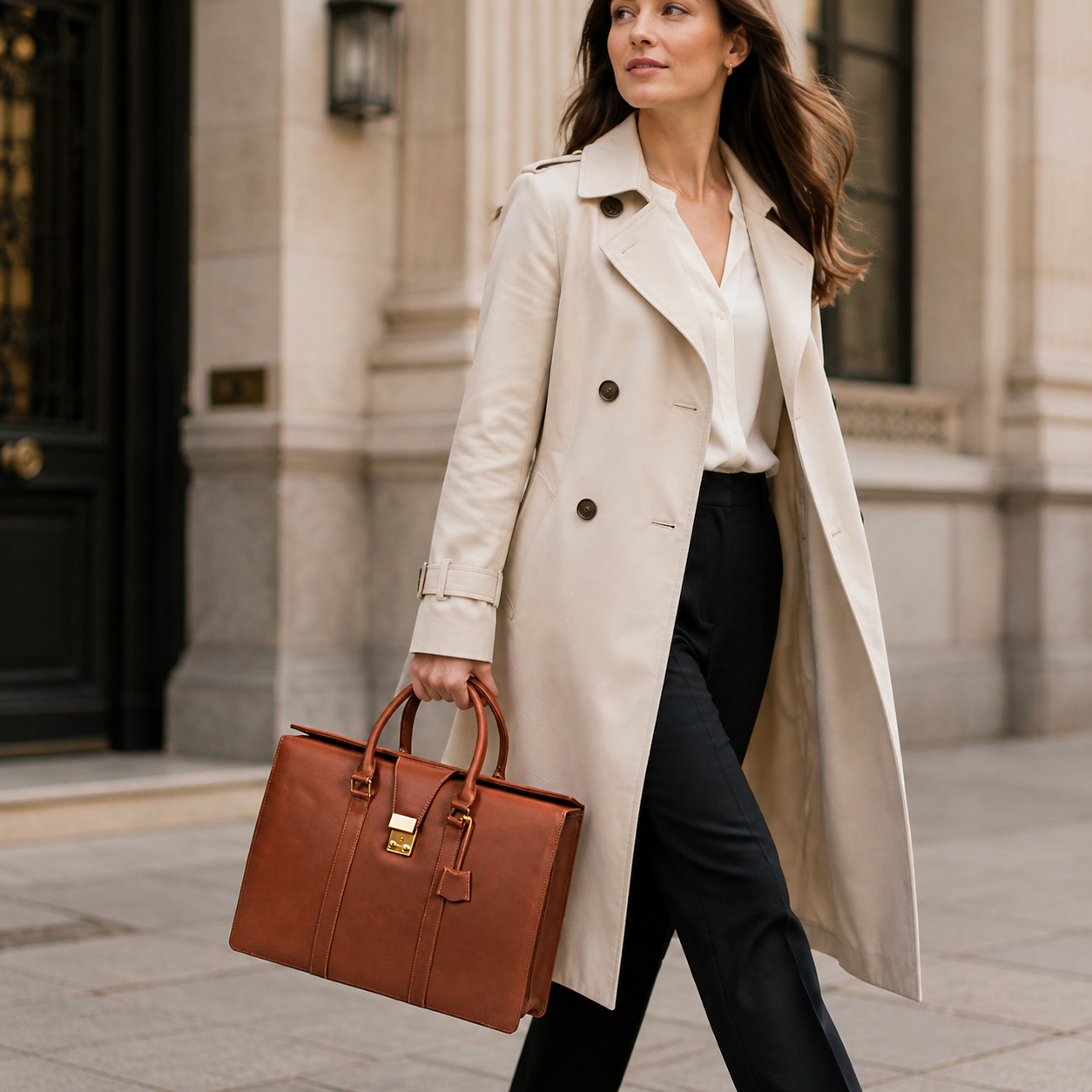 Élise - Sac de travail femme en cuir pleine fleur